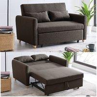Bravich LTD Dahlia 2-Seater Pull Out Sofa Bed - Convertible Sleeper Sofa in Brown | Size: 2 Seater