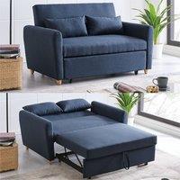 Bravich LTD Dahlia 2-Seater Pull Out Sofa Bed - Convertible Sleeper Sofa in Blue | Size: 2 Seater