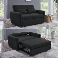 Bravich LTD Dahlia 2-Seater Pull Out Sofa Bed - Convertible Sleeper Sofa in Black | Size: 2 Seater