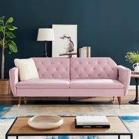 Bravich LTD Victoria Sofa Bed 3 Seater Velvet Click Clack in Pink