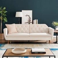 Bravich LTD Victoria Sofa Bed 3 Seater Velvet Click Clack in Cream