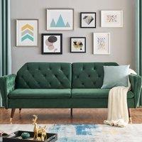 Bravich LTD Victoria Sofa Bed 3 Seater Velvet Click Clack in Green