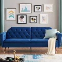 Bravich LTD Victoria Sofa Bed 3 Seater Velvet Click Clack in Blue