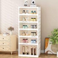 6-Tier Foldable Storage Rack Shoes Organizer with Doors