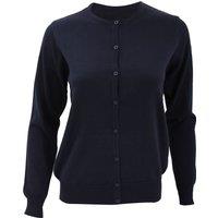 Kustom Kit Women's Round Neck Cardigan Knitwear in Navy | Size: 16
