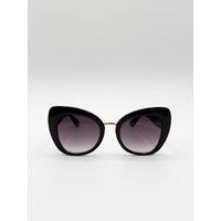 SVNX Women's Oversized Cat-Eye Sunglasses in Black