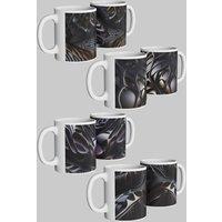 Simply Stunning Mugs Carbon-Inspired Ceramic Mug Set (4) - Perfect for Friends & Family in White