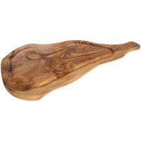 Verano Spanish Ceramics Olive Wood Natural Grained Rustic Carving Board w/ Handle (L) 52cm