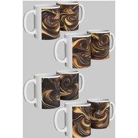 Simply Stunning Mugs Chocolate Gold Swirl Ceramic Mug Set of 4 The Perfect Gift in White