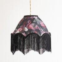 ValueLights Rosette Scallop Flamingo Fabric Classic Lamp Shade with Black Tassels
