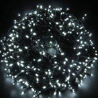 Shatchi 500 LEDs Christmas Fairy String Lights Indoor/Outdoor Green Cable Main power Memory Auto Timer in White