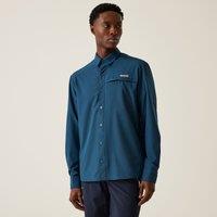 Regatta Men's Travel Packaway Long Sleeve Shirt in Dark Navy | Size: Small