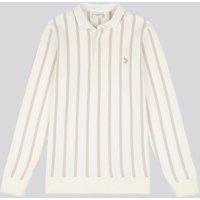 U.S. POLO ASSN. Men's Vertical Stripe Sweat Rugby in Off-White | Size: 2XL