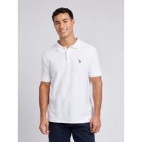 U.S. POLO ASSN. Men's Textured Double Horsemen Polo Shirt in White | Size: Medium