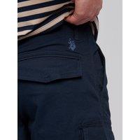 U.S. POLO ASSN. Men's Dobby Weave Cargo Short in Dark Navy | Size: 34