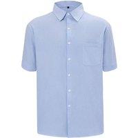 MODISHION Men's Casual Short Sleeve Shirt With Pocket in Light Blue | Size: Small