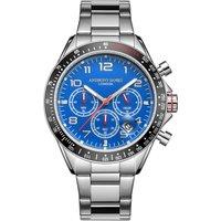 Anthony James Men's Hand Assembled Tachymeter Chrono Steel Blue Watch