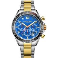 Anthony James Men's Hand Assembled Tachymeter Chrono Two Tone Blue Watch