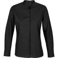 NEOBLU Women's Poplin Bart Mao Collar Long-Sleeved Shirt in Midnight | Size: 8-10
