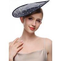 PEACH ACCESSORIES Women's Elegant Pearl Embellished Fascinator in Navy