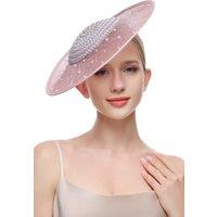 PEACH ACCESSORIES Women's Elegant Pearl Embellished Fascinator in Dusty Pink
