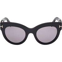 Smoke Mirror Lens Shiny Black Thick Framed Sunglasses