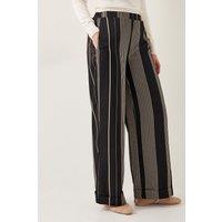 Andi Stripe Wide Leg Trousers Black