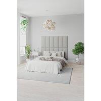 Aspire EasyMount Wall Mounted Upholstered Panels, Modular DIY Headboard in Pure Pastel Cotton Fabric (Pack of 2) in Rose