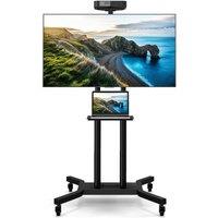 Gymax Mobile TV Stand Height Adjustable TV Cart for 32-70 Inch Display in Black