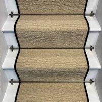 RainbowHome Kalahari Cream Stair Runner with 100% Wool Edge | Size: 65 cm x 700 cm