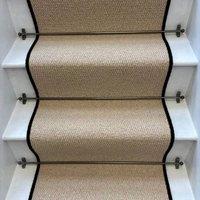 RainbowHome Kalahari Caramel Stair Runner Loop Pile with 100% Wool edge in Camel | Size: 60 cm x 700 cm