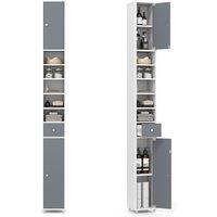 Gymax Slim Bathroom Tall Cabinet Narrow Linen Tower With 2 Door & 1 Drawer