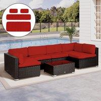 OUTSUNNY Garden Rattan Sofa Set Polyester Cover Replacement No Cushion in Red