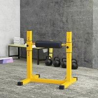 SPORTNOW Bulgarian Split Squat Stand, 12-Level Leg Training Machine in Yellow