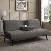 Home Detail Chicory Sofa Bed With Cupholder Tray in Dark Grey | Size: 3 Seater
