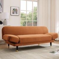 Home Detail Silas Sofa Bed With Adjustable Armrests in Burnt Orange | Size: 3 Seater