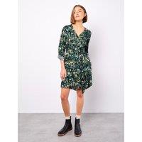 Apricot Women's Abstract Brushstroke Shirt Mini Dress in Green | Size: 14