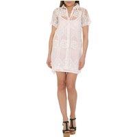 Cutie London Women's Lace A-line Shirt Dress in White | Size: 8