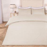 OHS Piped Edge Bedding Set Soft Duvet Cover with Pillowcase in Cream | Size: King