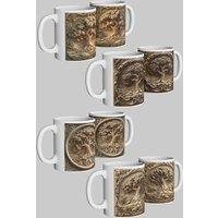 Simply Stunning Mugs Carved Tree of Life Ceramic Mug Set of 4 Perfect Gift for Loved Ones in White