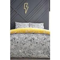 Furn Doodles Abstract Reversible Duvet Cover Set in Black | Size: Single