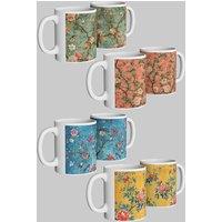 Simply Stunning Mugs Chinoiserie Floral Ceramic Mug Set of 4 The Perfect Gift in White