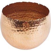 Leaf Large Curved Edge Hammered Metal Planter 17cm Botanik in Copper