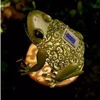 Marco Paul Solar Silhouette Frog Garden Ornament in Green
