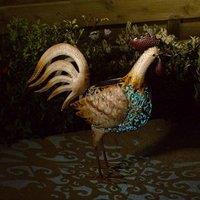 Marco Paul Solar Cockerel Silhouette Garden Ornament in Copper