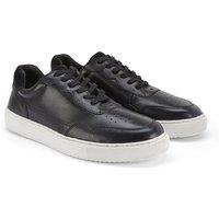 Silver Street London Men's Spinney Casual Lace Up Leather Trainers in Black | Size: 8