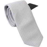 Grey Polka Dot Silk Tie - White