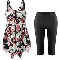 Stylish Print Two-Piece Tankini Swimsuit