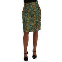 Dolce & Gabbana Women's Textured Pencil Skirt Geometric Pattern | Size: 44