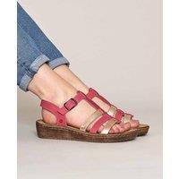 Moshulu Women's 'Paradas' Platform Wedge Strappy Sandals in Pink | Size: 7